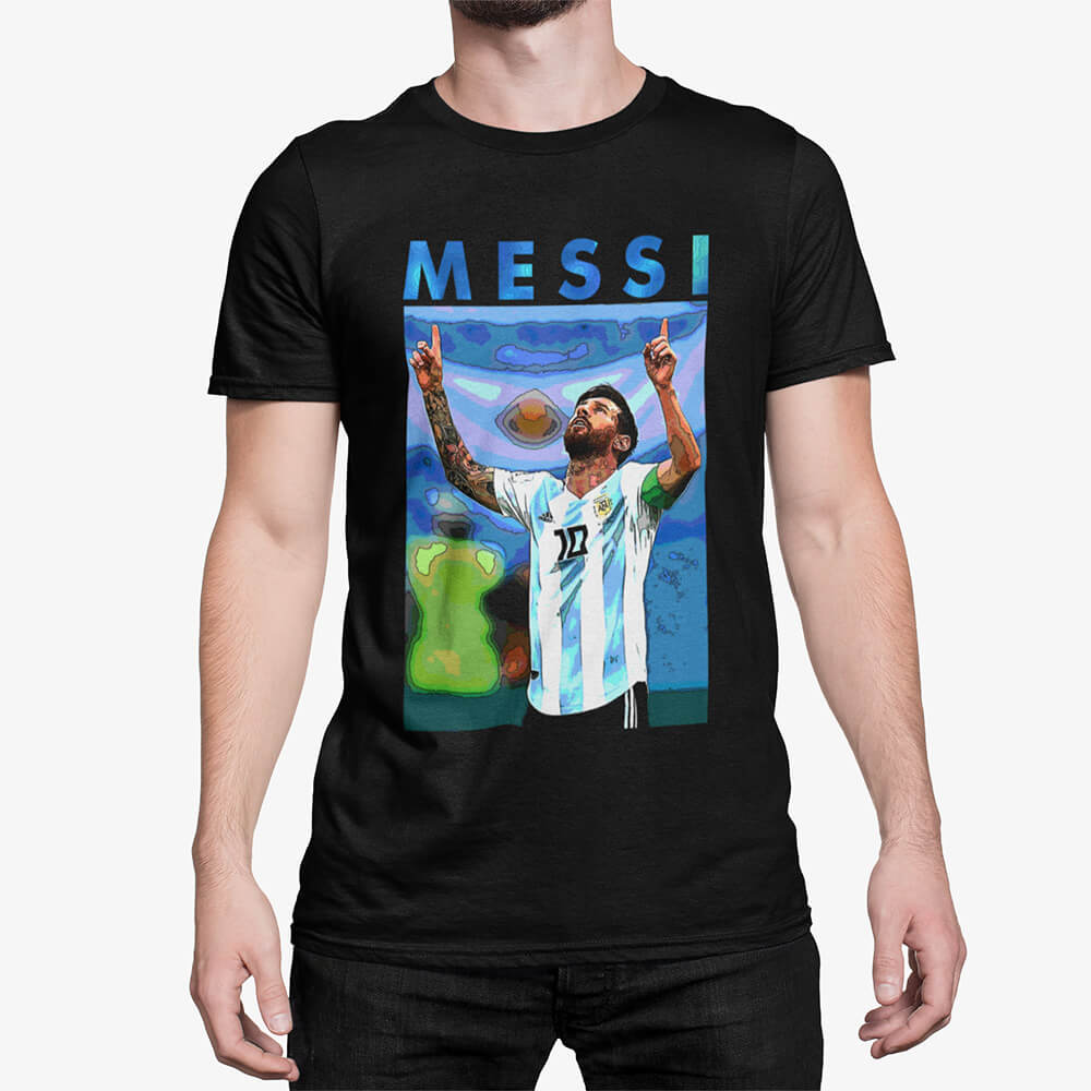 Lionel Messi soccer black t shirt